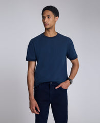 Ribbed Crewneck Tee: Blue, UPF 50 Cotton | Kenneth Cole | Kenneth Cole BLUE