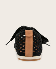 GENTLE SOULS - Annalise Perforated Nubuck Ribbon Tie Ballet Sneaker | Kenneth Cole BLACK NUBUCK