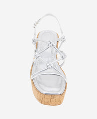 Shop Essa Silver Metallic Cork Platform Sandal | KC Reaction | Kenneth Cole SILVER METALLIC