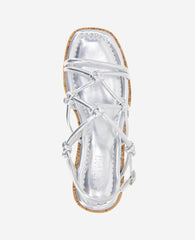 Shop Essa Silver Metallic Cork Platform Sandal | KC Reaction | Kenneth Cole SILVER METALLIC