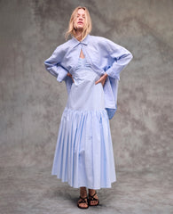 Sweetheart Bubble Flounce Midi Dress | Kenneth Cole TRANQUIL BLUE
