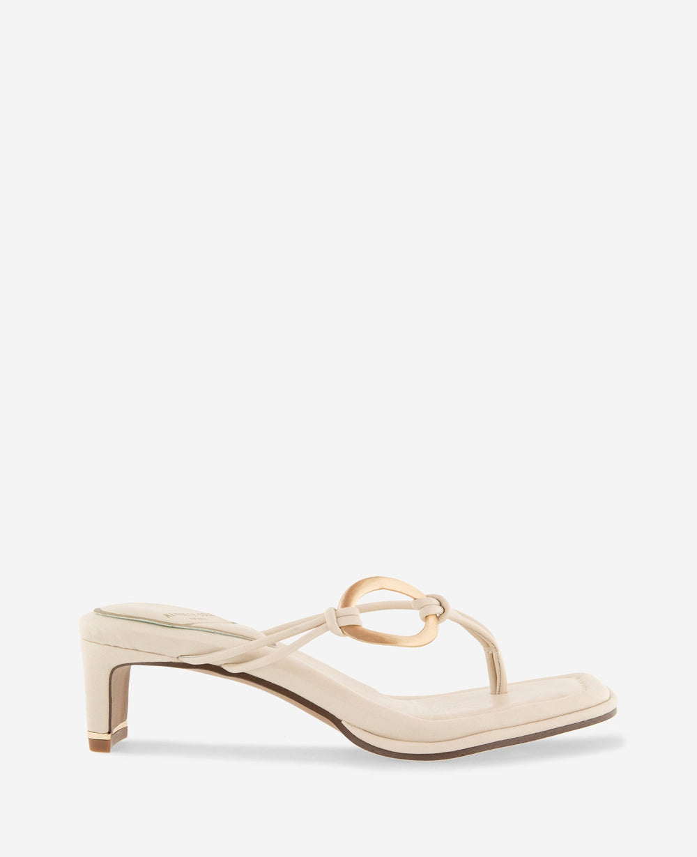 Madrid Leather Embellished Heel Sandal | Kenneth Cole WHITECAP GREY