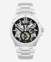 Skeleton Automatic Silver-IP Black Dial Stainless Steel Bracelet Watch | Kenneth Cole SILVER