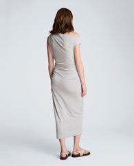Ruched Waist Midi Off-The-Shoulder Dress | Kenneth Cole STONE GREY