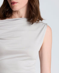 Ruched Waist Midi Off-The-Shoulder Dress | Kenneth Cole STONE GREY