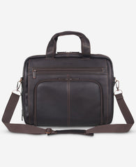 Colombian Leather Top Zip Messenger Bag | Kenneth Cole BROWN