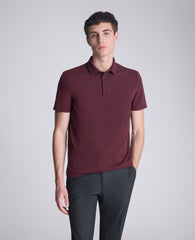 Performance Button Polo: Brick Red Stretch | Kenneth Cole | Kenneth Cole BRICK RED