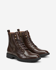 REACTION Captain Combat Boot – Brown Zip | Kenneth Cole | Kenneth Cole BROWN