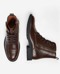 REACTION Captain Combat Boot – Brown Zip | Kenneth Cole | Kenneth Cole BROWN