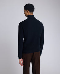 Foldover Turtleneck Sweater: Black Ribbed | Kenneth Cole | Kenneth Cole BLACK