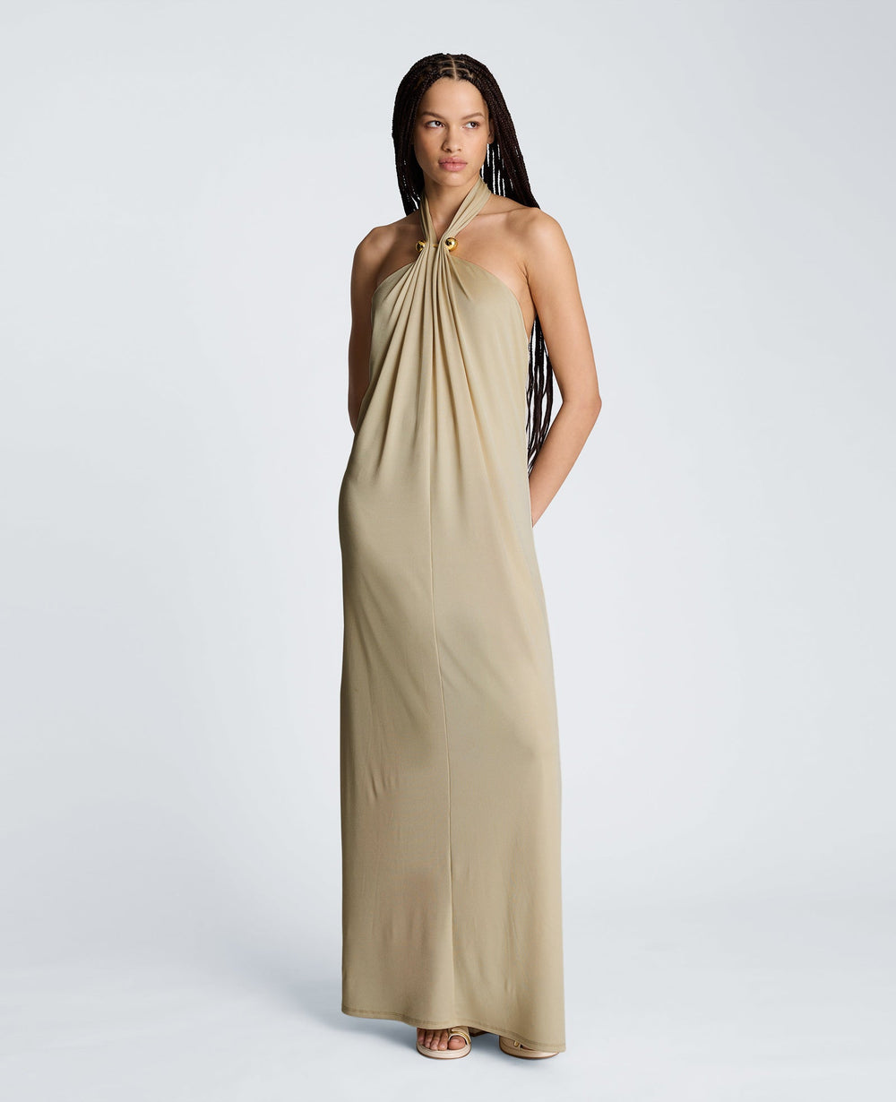 Halter Maxi Dress | Kenneth Cole EGGSHELL