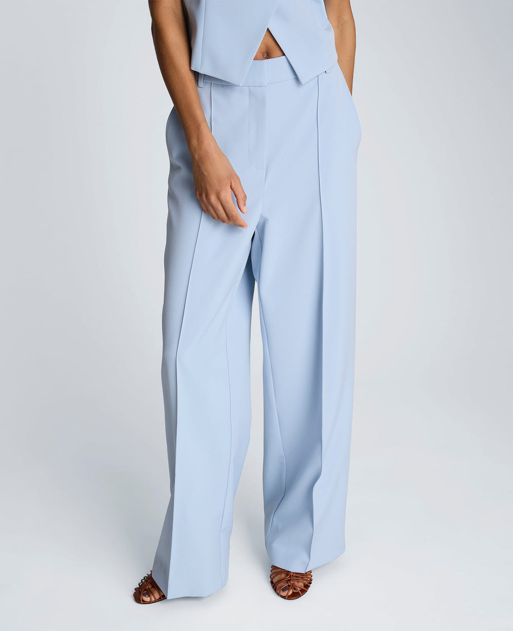 Fly Front High Rise Wide Leg Pintuck Pant | Kenneth Cole BLUE DAWN