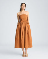 Ruched Strapless Midi Dress | Kenneth Cole NUT
