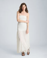 Strapless Mesh Maxi Dress | Kenneth Cole PURE WHITE