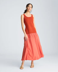 Tank Dress with Draped Woven Skirt | Kenneth Cole TERRA