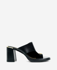 Syndika Leather Stone Toe Ring Heeled Sandal | Kenneth Cole BLACK LEATHER