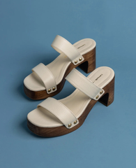 Larroudé x Kenneth Cole: Sandal Ivory Leather | Kenneth Cole IVORY