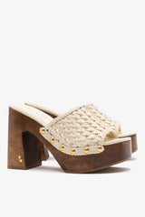 Larroudé x Kenneth Cole: Macrame Mule Ivory Leather | Kenneth Cole IVORY