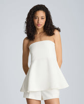 Peplum Strapless Top | Kenneth Cole PURE WHITE