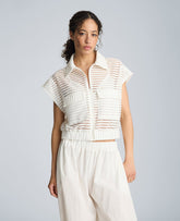 Zip-Up Vest Cardigan with Chest Pocket | Kenneth Cole PURE WHITE