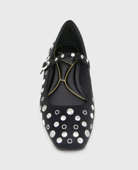 Shop Jasper Black Suede Stud Ballet Flat | Kenneth Cole | Kenneth Cole BLACK