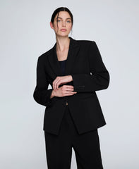 Shop Luxe Twill Slim One Button Jacket – Black | Kenneth Cole | Kenneth Cole BLACK