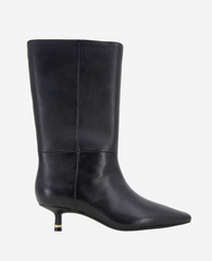 Shop Meryl Leather Bootie, Stylish Black Mid Heel Boots | KC | Kenneth Cole BLACK LEATHER