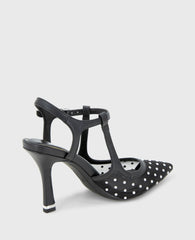 Shop Romi Black Stud Mesh Slingback Heel | Kenneth Cole | Kenneth Cole BLACK STUD MESH