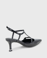 Urka Black Crinkle Patent Slingback Heel | Kenneth Cole | Kenneth Cole BLACK PATENT