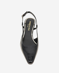 Martha Black Patent Slingback Kitten Heel | Kenneth Cole | Kenneth Cole BLACK CRINKLE PATENT