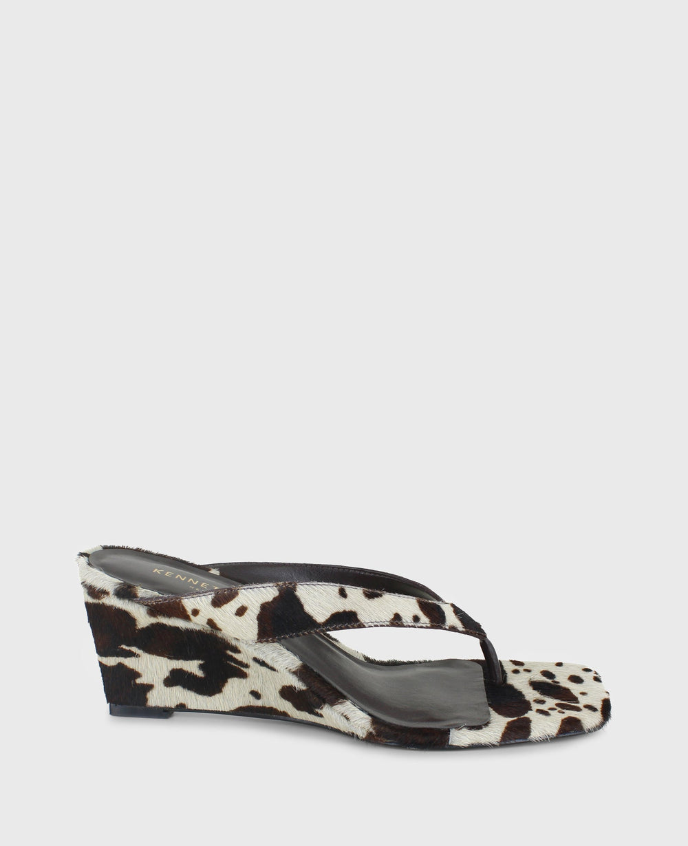 Shop Susannah Brown Calf Hair Wedge Sandal | Kenneth Cole | Kenneth Cole BROWN MULTI HAIRCALF