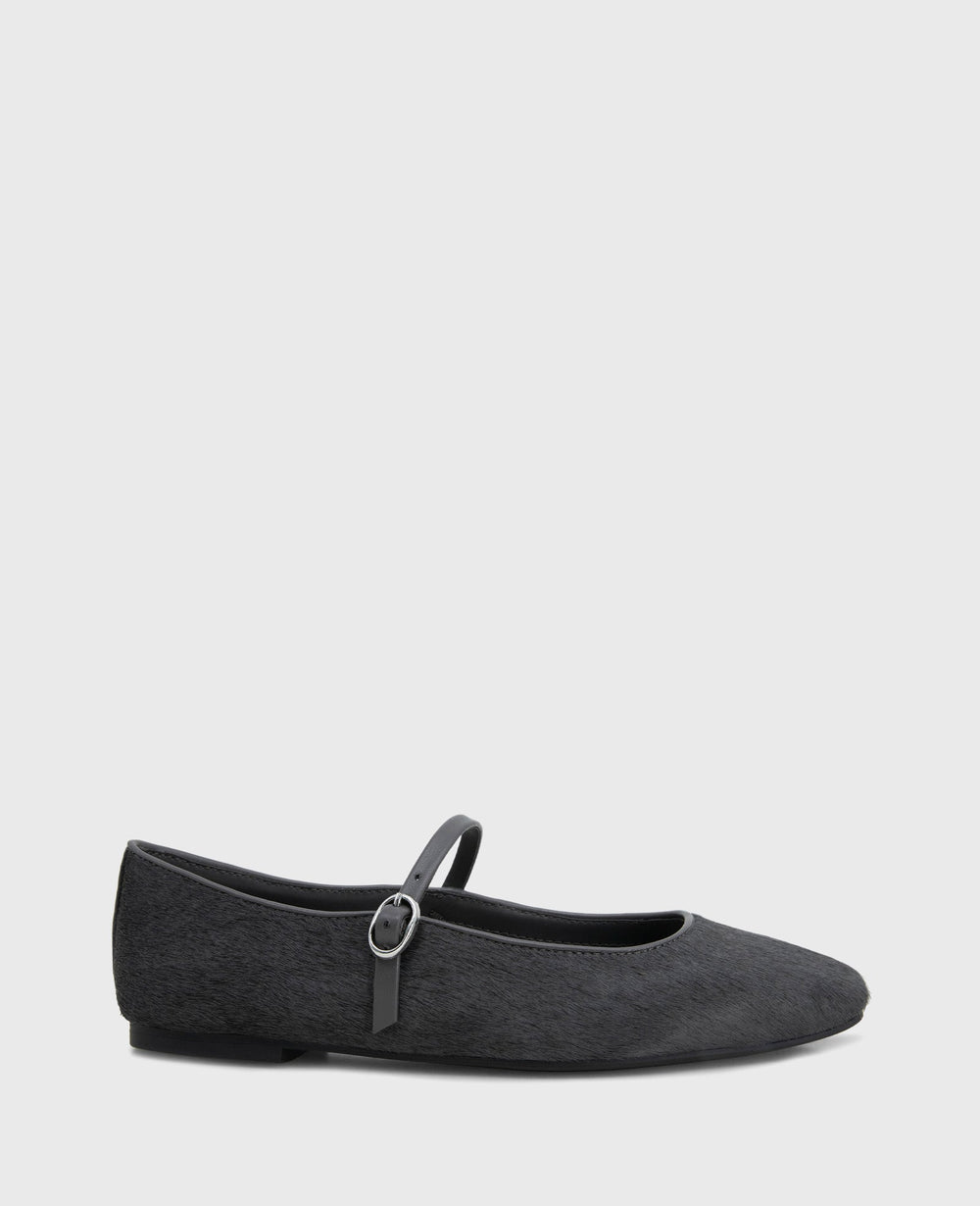 Shop Jasper Charcoal Calf Hair Ballet Flat | Kenneth Cole | Kenneth Cole CHARCOLE CALF HAIR