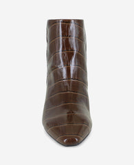 Shop Miranda Chocolate Croco Heel Bootie | Kenneth Cole | Kenneth Cole CHOCOLATE CROCO