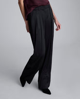 Satin Wide Leg Pleated Pant | Kenneth Cole BLACK