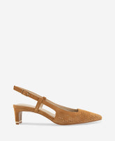 Marbella Perforated Suede Slingback Heel | Kenneth Cole BROWN SUEDE