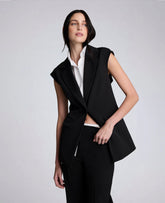 Luxe Twill Vest With Faux Shirt | Kenneth Cole WHITEWASH/BLACK