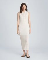 Varigated Polo Cap Sleeve Sweater Dress | Kenneth Cole PURE WHITE