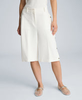 High Rise Fly Front Long Short with Rivet Side Snap | Kenneth Cole PURE WHITE