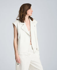 Shop Boxy Fit Moto Vest – Pure White | Kenneth Cole | Kenneth Cole PURE WHITE