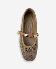 Zeta Woven Knit Stone Embellished Ballet Flat | Kenneth Cole NATURAL KNIT