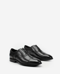 Future Pod Medallion Cap Toe Lace up | Kenneth Cole BLACK LEATHER