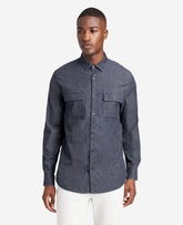 Shop Men’s Stretch Denim Shirt – Deep Indigo | Kenneth Cole | Kenneth Cole DEEP INDIGO
