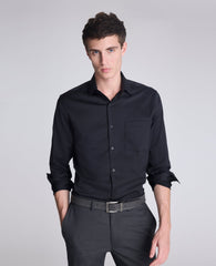Buy Men's REACTION Slim-Fit Button-Down Dress Shirt, Black | Kenneth Cole BLACK