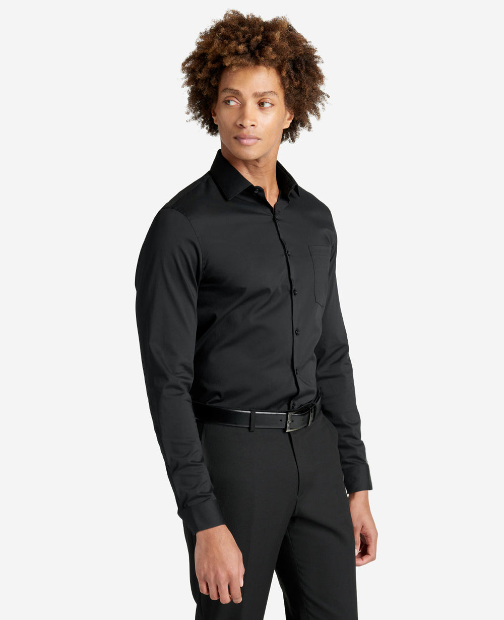 Shop Men’s Slim Fit Stretch Dress Shirt – Black | Kenneth Cole | Kenneth Cole BLACK