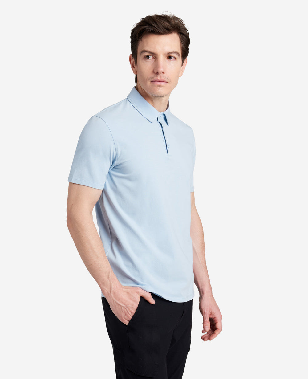 Shop Light Blue Performance Polo – Breathable & Stretch | KC | Kenneth Cole LIGHT BLUE
