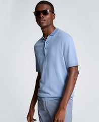 Short Sleeve Polo Sweater | Kenneth Cole LIGHT DENIM