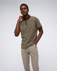 Green Polo Shirt with Contrast Collar & Placket | KC | Kenneth Cole GREEN