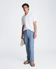 Short Sleeve Johnny Collar Polo with Ribbing | Kenneth Cole WHITE