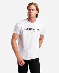 Shop 1983 Logo Tee – White Unisex Cotton Stretch Fit | KC | Kenneth Cole WHITE