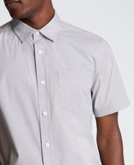 Short Sleeve Sport Shirt with Chest Pocket | Kenneth Cole ABSTRACT OXFORD GEO BLACK
